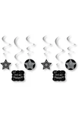 Iyiki Doğdun Yıldızlı, Tavan Sarkıt Süsü, 6 Parça, Gümüş thumbnail 1