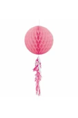 Püsküllü Petek Dekor Süs Pembe 30 cm - 1