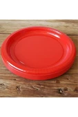 Kırmızı Plastik Tabak 22 Cm-25 Adet thumbnail 4