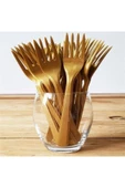 Gold Sert Plastik Çatal 25 Adet 18 cm thumbnail 3