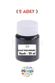 Minopi ( 2 Adet ) Linol Mürekkebi Siyah 25 ml Linol Baskı Mürekkebi Blok Baskı Sanat Hobi - 1