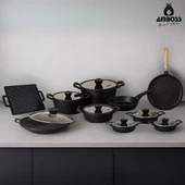 Elegance 17 Parça Döküm Tencere Tava Sahan Çeyiz Seti thumbnail 1