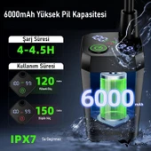 Valkyrie Akıllı LED Ekranlı Taşınabilir Duş & Su Pompası – Kamp Bahçe ve Seyahat için Şarjlı Kolay Kurulum - 5