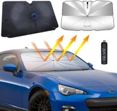 Glanz Premium Güneşlik Şemsiye Oto Katlanabilir Araba Ön Cam Gölgelik Güneş Koruyucu 145-79cm - 1