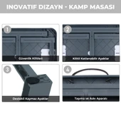 Pikas Büyük Boy Katlanabilir Taşıma Kulplu Portatif Plastik Kamp Ve Balkon Sehpası ( 68X48X55 cm ) - 12