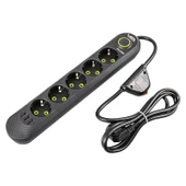 VEA VA-21561 Siyah Akım Korumalı Grup Priz 5'Li 3 USB Girişli 1.5 Metre Anahtarlı - 1