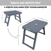 Pikas Büyük Boy Katlanabilir Taşıma Kulplu Portatif Plastik Kamp Ve Balkon Sehpası ( 68X48X55 cm ) - 10