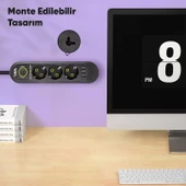 VEA VA-21557 Siyah Akım Korumalı Grup Priz 3'Lü 3 USB Girişli 1.5 Metre Anahtarlı - 6