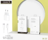 MobiLX M-20 20W iPhone 8–14 Pro Max Uyumlu Hızlı Şarj Adaptörü + USB-C to Lightning Kablo - 5
