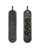 VEA VA-21557 Siyah Akım Korumalı Grup Priz 3'Lü 3 USB Girişli 1.5 Metre Anahtarlı - 4