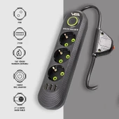 VEA VA-21557 Siyah Akım Korumalı Grup Priz 3'Lü 3 USB Girişli 1.5 Metre Anahtarlı - 5