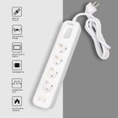 VEA VE-NOVA104 A Class Gri Akım Korumalı Grup Priz 4'Lü 1.5 Metre Anahtarlı (Made in Malaysia) - 5