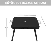 Pikas Büyük Boy Katlanabilir Taşıma Kulplu Portatif Plastik Kamp Ve Balkon Sehpası ( 68X48X55 cm ) - 8