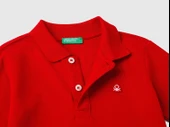 Erkek Bebek Kırmızı Logolu Uzun Kol Polo T-Shirt %100 PAMUK - 3