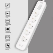 VEA VE-NOVA105 A Class Gri Akım Korumalı Grup Priz 5'Li 1.5 Metre Anahtarlı (Made in Malaysia) - 4