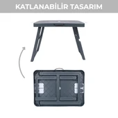 Pikas Büyük Boy Katlanabilir Taşıma Kulplu Portatif Plastik Kamp Ve Balkon Sehpası ( 68X48X55 cm ) - 11