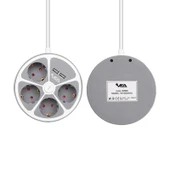 VEA VE-G604YU Yuvarlak Grup Priz 4'Lü 2 USB Girişli 1.5 Metre Anahtarlı - 3