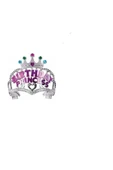11x12 cm Kız Çocuk Prenses Parti Tacı Birthday Princess Yazılı Taç Doğum Günü Kostüm Tacı - 5