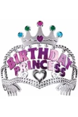 11x12 cm Kız Çocuk Prenses Parti Tacı Birthday Princess Yazılı Taç Doğum Günü Kostüm Tacı - 3