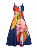 Kadın Ip Askılı V Yakalı Desenli Süprem Maxi Elbise thumbnail 4