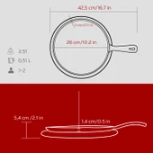 Lava Döküm Yuvarlak Pizza Krep Pankek Tavası Döküm Demir Yekpare Saplı Kayın Servis Ahşabı Çap(Ø)26cm. thumbnail 4