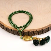 Laleli Güllü Tesbih Yeşil (99lu - 6mm) - 1