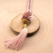 Mini Taşlı Güllü Tesbih Pembe (99lu - 6mm) - 2