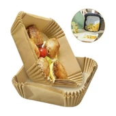 Pişirme Kağıdı 100Adet Air Fryer Hava Fritöz Yağ Geçirmez Yapışmaz 20cm Kare Tabak Pişirme Kağıdı thumbnail 4