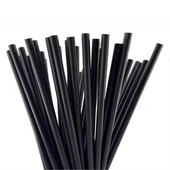 Dökme Kalın Kokteyl Buzlu İçecek Pipet - Düz - Siyah - 22 Cm. - 8 mm. -100 Adetlik 10 Paket - 3