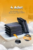 4 Adet Sihirli Inox Tel Bulaşık Süngeri  Paslanmaz Çelik Yağ ve Kir Sökücü Sünger thumbnail 1