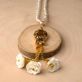 Laleli Güllü Tesbih Krem (99lu - 6mm) - 2