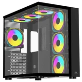 PowerBoost PB-SS02B USB 3.0 Sea View ATX RGB Fanlı Siyah Kasa (PSU Yok) - 2