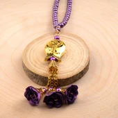 Laleli Güllü Tesbih Mor (99lu - 6mm) - 2