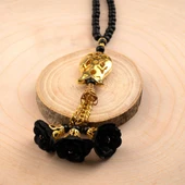 Laleli Güllü Tesbih Siyah (99lu - 6mm) - 2