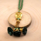 Laleli Güllü Tesbih Yeşil (99lu - 6mm) - 2