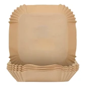 Pişirme Kağıdı 100Adet Air Fryer Hava Fritöz Yağ Geçirmez Yapışmaz 20cm Kare Tabak Pişirme Kağıdı thumbnail 6