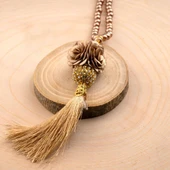 Mini Taşlı Güllü Tesbih Gold (99lu - 6mm) - 2