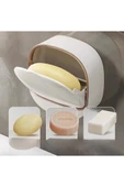 Kapaklı Oval Sabunluk Yapışkanlı Duvara Monte Banyo Mutfak Süngerlik Su Tutmaz Sabun Kutusu - 4