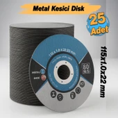 İnox Metal Kesici (25 Adet) Kesme Diski 115x1,0x22,23 mm İnce Taş Disk Spiral Demir Kesici Disk thumbnail 6