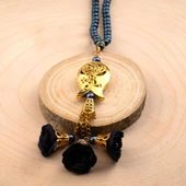 Laleli Güllü Tesbih Lacivert (99lu - 6mm) - 2