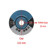 İnox Metal Kesici (25 Adet) Kesme Diski 115x1,0x22,23 mm İnce Taş Disk Spiral Demir Kesici Disk thumbnail 2
