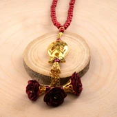 Laleli Güllü Tesbih Bordo (99lu - 6mm) - 2