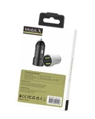 MobiLX MC-02 2.4A Çift USB Portlu Metal Araç Şarj Cihazı | Type-C ve Lightning Kablo Uyumlu – Siyah - 3
