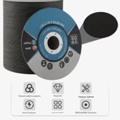 İnox Metal Kesici (50 Adet) Kesme Diski 115x1,0x22,23 mm İnce Taş Disk Spiral Demir Kesici Disk thumbnail 4