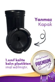 4 Adet Siyah Çizgili Dekoratif Plastik Kokusuz Yanmaz Küllük Kül Tablası - 2