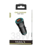 MobiLX MC-03 38W PD + QC3.0 Metal Araç Şarj Cihazı – USB & Type-C Hızlı Çakmaklık Adaptörü - 2