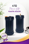 4 Adet Siyah Çizgili Dekoratif Plastik Kokusuz Yanmaz Küllük Kül Tablası - 1