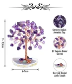 Valkyrie Ametist “Yaşam Ağacı” Kristal Bonsai – Doğal Taş Dekor | El Yapımı Tel Ağaç Meditasyon & Ofis Masaüstü Süs - 3