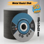 İnox Metal Kesici (50 Adet) Kesme Diski 115x1,0x22,23 mm İnce Taş Disk Spiral Demir Kesici Disk thumbnail 3