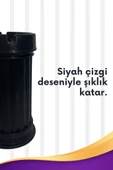 6 Adet Siyah Çizgili Dekoratif Plastik Kokusuz Yanmaz Küllük Kül Tablası - 5